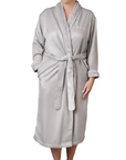 Canyon Ranch Microfiber Shimmer Lined Bath Robe Dove Grey