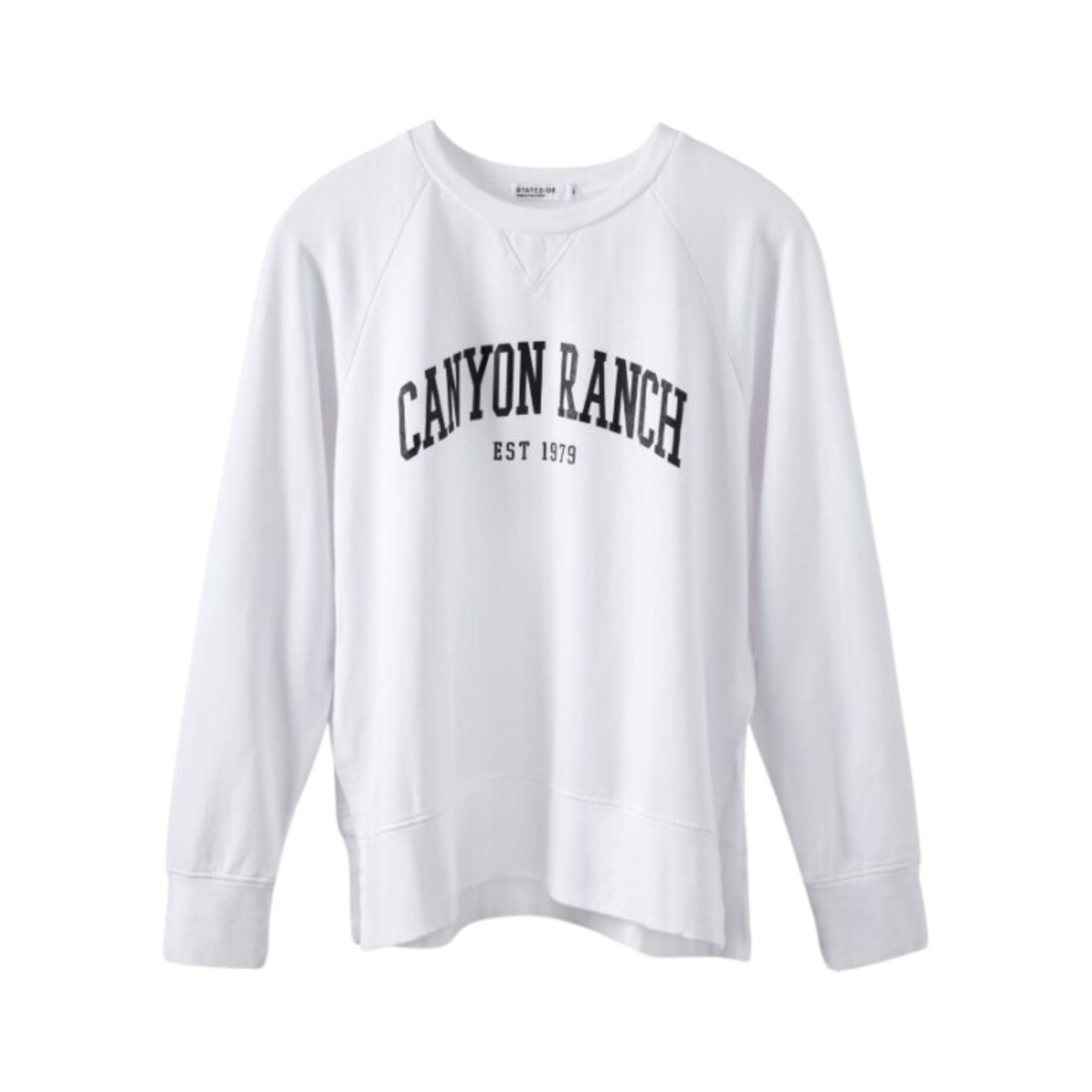 Canyon Ranch Softest Fleece Side Slit Sweatshirt White Canyon Ranch Online Store